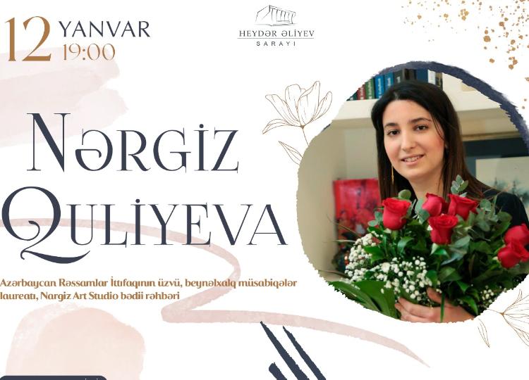Heydər Əliyev Sarayında Nərgiz Quliyevanın fərdi sərgisi keçirildi - FOTO