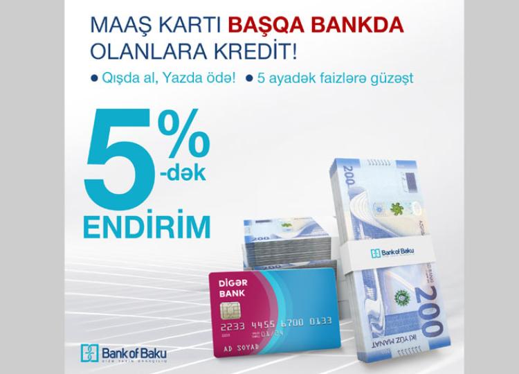 Bank of Baku-dan maaş kartı başqa bankda olan HƏR KƏSƏ KREDİT! 