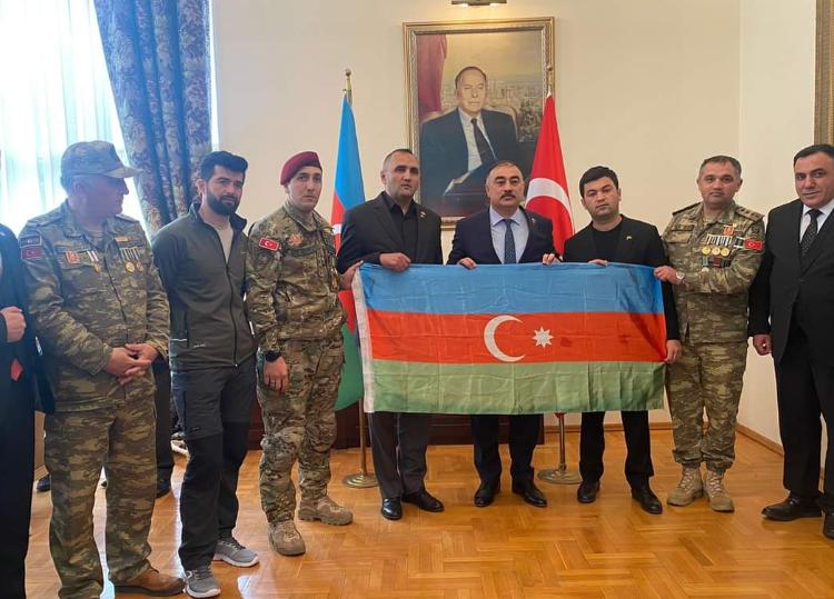 Türkiyəyə səfər edən qazilərimiz Azərbaycan səfirliyində - FOTO
