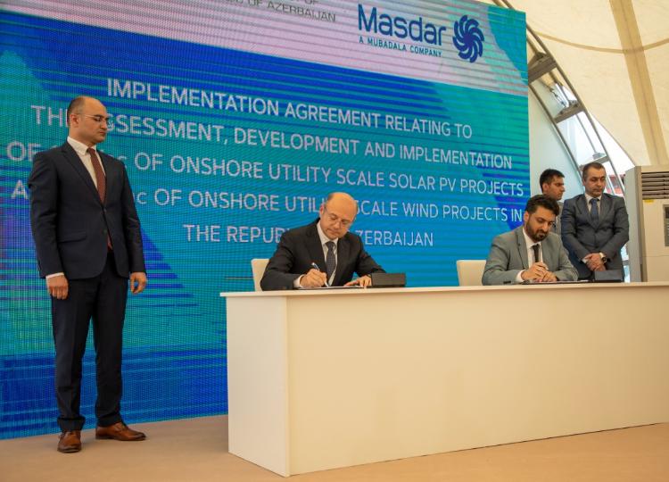 Energetika Nazirliyi və Masdar quruda və dənizdə ümumi gücü 4 QVt olan külək və günəş enerjisi layihələri üzrə İcra müqavilələri imzalayıb 
