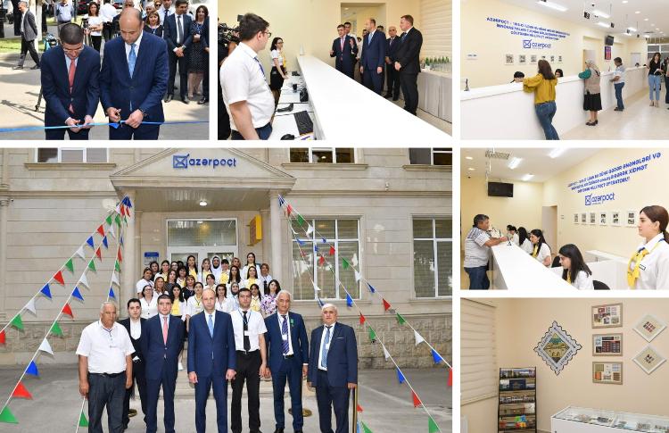 Yenilənmə mərhələsinə keçid edən "Azərpoçt"un yenilənən Abşeron filialının açılışı olub 