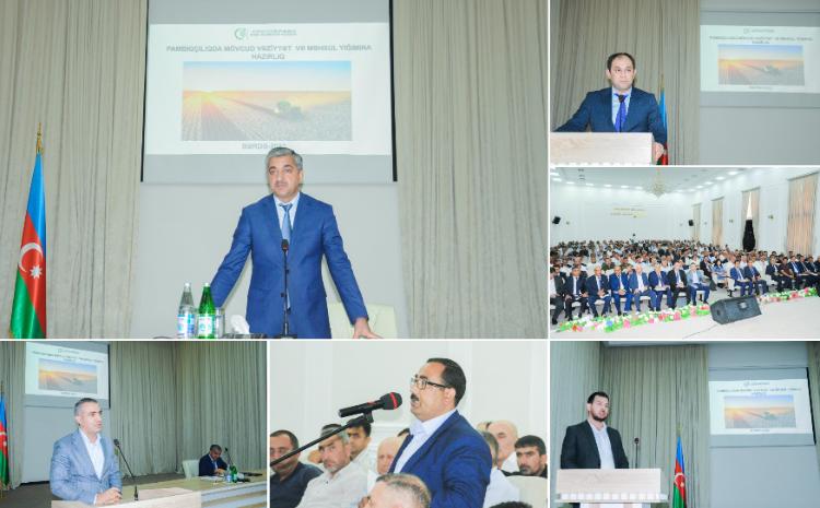 Bərdədə "Pambıqçılıqda mövcud vəziyyət və məhsul yığımına hazırlıq" mövzusunda yekun regional müşavirə keçirilib 