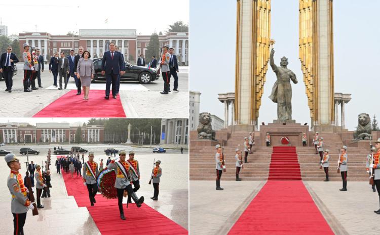 Возглавляемая председателем Милли Меджлиса Сагибой Гафаровой парламентская делегация побывала в площади Дусти в Душанбе 