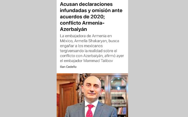 Meksika mətbuatında Ermənistan tərəfinin böhtanları ifşa edilib 