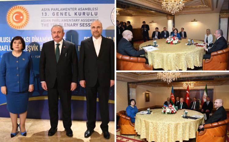 В Анталье проведена трёхсторонняя встреча спикеров парламентов Азербайджана, Турции и Ирана 