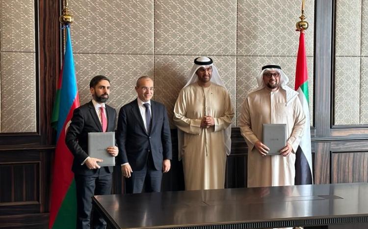 SOCAR ilə "Masdar" şirkəti arasında bərpa olunan enerji mənbələrinin işlənməsinə dair Birgə İşlənmə Sazişləri imzalanıb 
