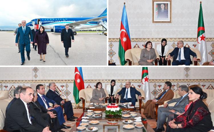 Milli Majlis Chair Sahiba Gafarova Arrives in Algeria on a Working Visit 