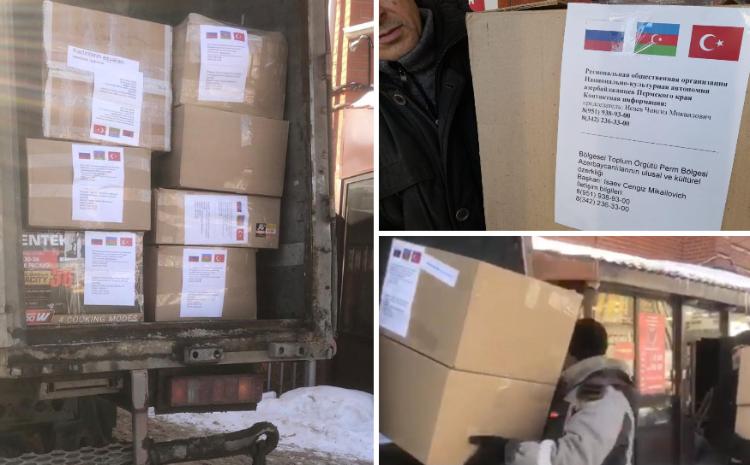 Permdəki diasporumuz Türkiyəyə humanitar yardım göndərib 