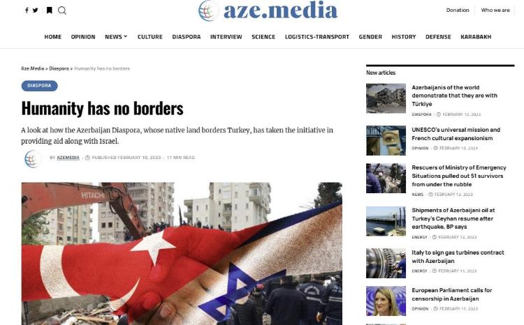 ABŞ mətbuatı Azərbaycan diasporunun Türkiyəyə yardımından yazıb 