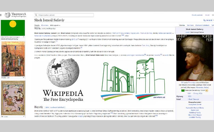 "Wikipediya"da Şah İsmayıl Səfəvi haqqında özbək dilində bölmə istifadəyə verilib 