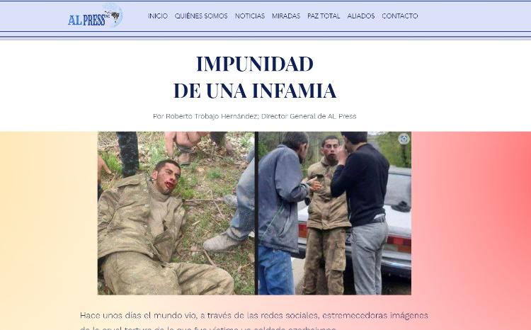 Kolumbiyanın "Al Press" xəbər agentliyi Ermənistanın hərbi cinayətləri barədə yazır 