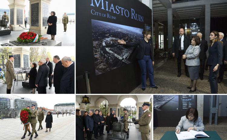 Head of Milli Majlis Sahiba Gafarova went to the Tomb of the Unknown Soldier in Warsaw 