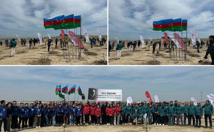 Ulu Öndər Heydər Əliyevin 100 illik yubileyi ilə əlaqədar ağacəkmə aksiyası təşkil edilib 