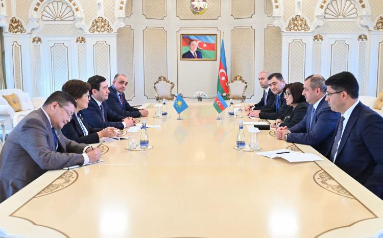 Состоялась встреча спикера Милли Меджлиса Сагибы Гафаровой с делегацией Казахстана 