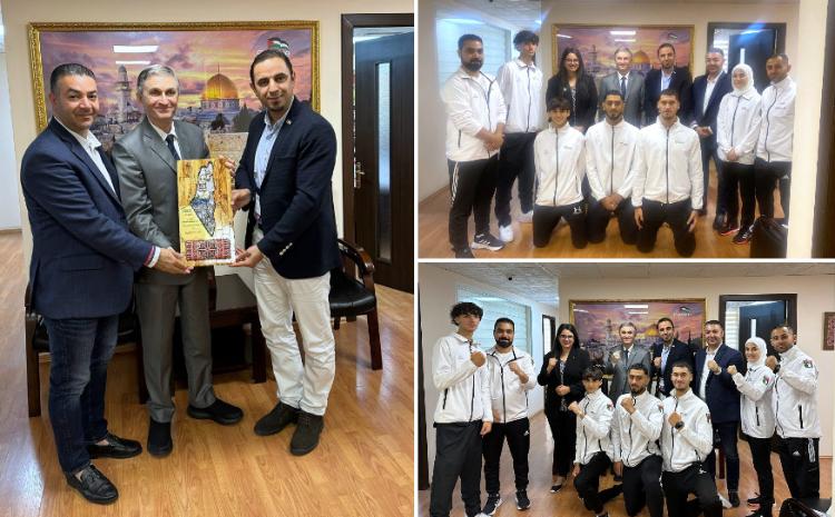 Taekvondocular Fələstin səfirliyində olub və burada səfir və səfirliyin əməkdaşları tərəfindən qəbul edilib 