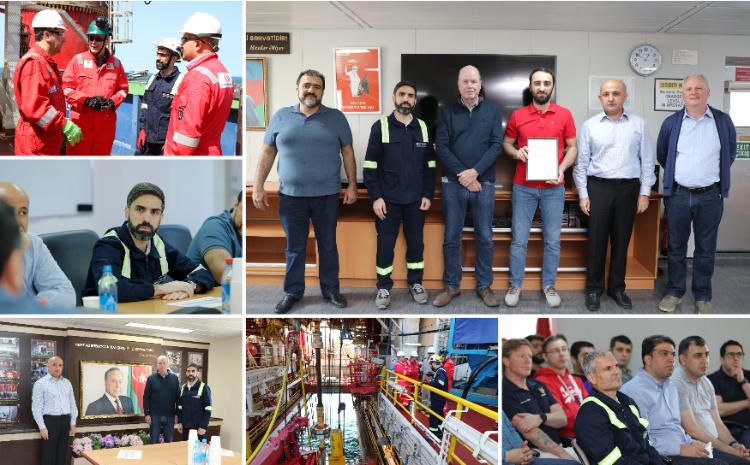 SOCAR, ARDNF və bp-nin nümayəndə heyəti Heydər Əliyev adına yarımdalma qazma qurğusuna səfər edib 
