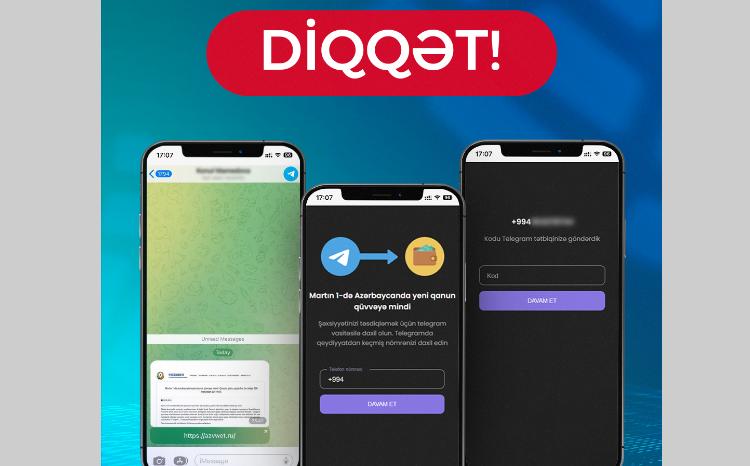Elektron Təhlükəsizlik Xidməti vətəndaşlara "Telegram" vasitəsilə göndərilən saxta keçidlər barədə xəbərdarlıq edir 