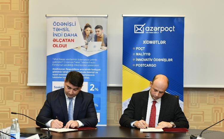 "Azərpoçt" MMC və Təhsil Tələbə Krediti Fondu arasında birgə əməkdaşlıq haqqında anlaşma memorandumu imzalanıb 
