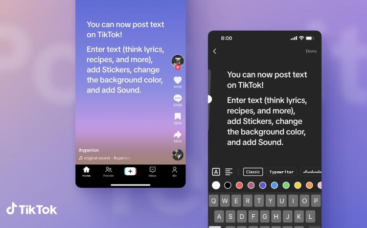 TikTok представил формат текстовых публикаций 