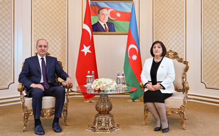 Встреча спикера Милли Меджлиса Сагибы Гафаровой с главой Великого Национального Собрания Турции 