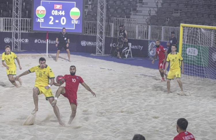 Play-off oyunlarında ilk nəticələr - Çimərlik futbolu