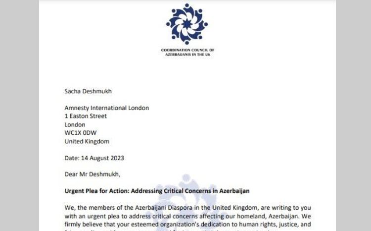 Birləşmiş Krallıqdakı icmamız "Amnesty International UK" təşkilatını müstəqil araşdırma aparmağa və təcili hərəkətə keçməyə çağırıb 