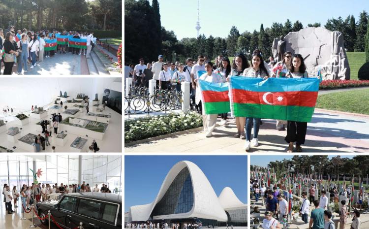 Диаспорская молодежь посетила Аллею почетного захоронения и Шехидляр хиябаны 