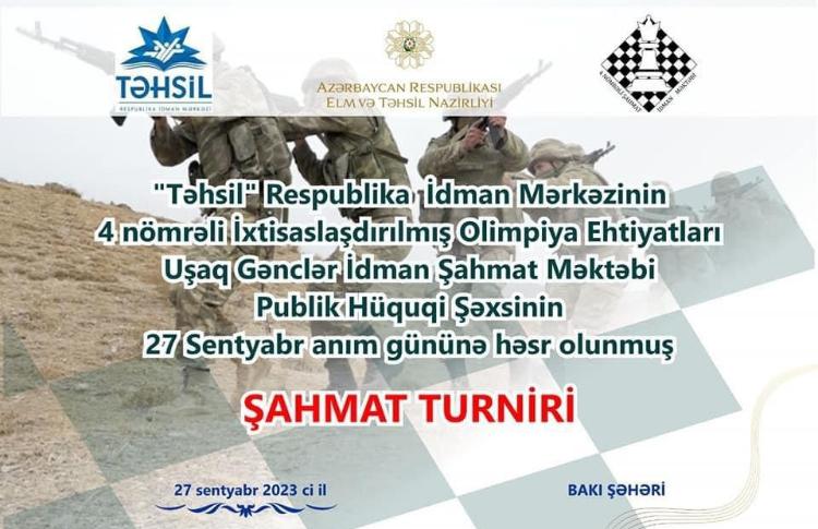 "27 sentyabr anım günü"nə həsr olunmuş  sürətli şahmat turniri keçirildi - FOTO