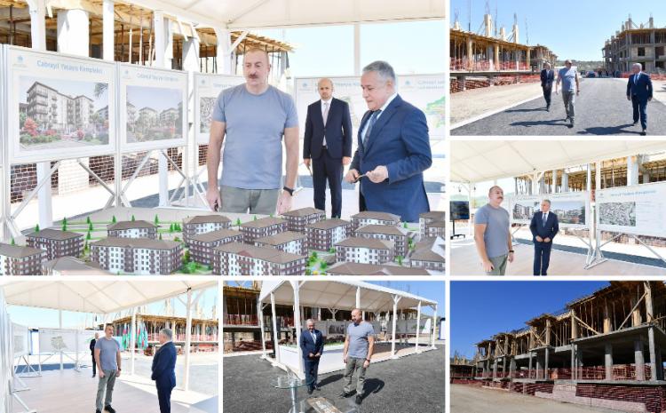 Prezident İlham Əliyev Cəbrayıl Yaşayış Kompleksində aparılan tikinti işləri ilə tanış olub 