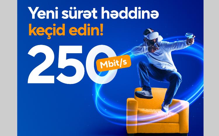 "Baktelecom" ölkədə ilk dəfə 250 Mbit/s sürətində internet tarifini təqdim edir 