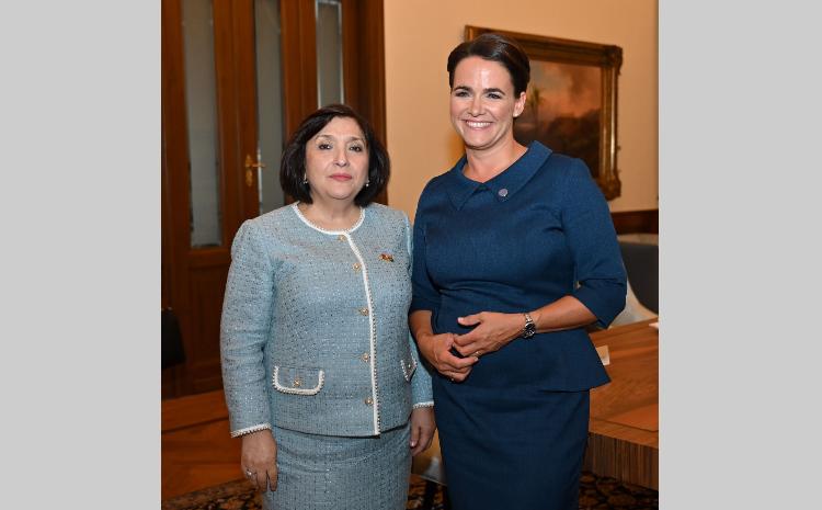 Sahibə Qafarova Macarıstan Prezidenti Katalin Novak ilə görüşüb 