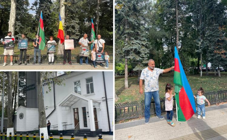 Moldova azərbaycanlıları BMT-nin Kişinyovdakı nümayəndəliyi qarşısında aksiya keçirib 