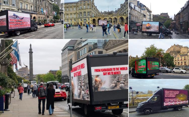 В столице Шотландии Эдинбурге проведена информационная акция, отражающая минный террор со стороны Армении 