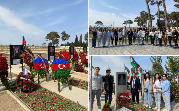BDU-nun İnformasiya və sənəd menecmenti fakültəsinin tələbələri İkinci Şəhidlər xiyabanını ziyarət edib 