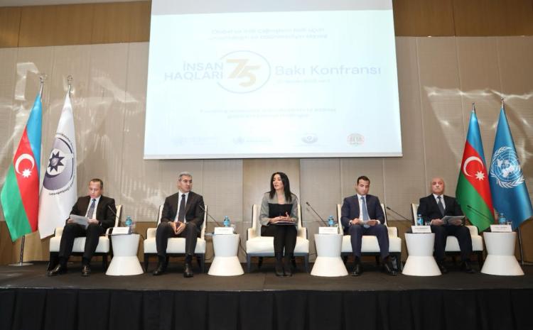 Ümumdünya İnsan Hüquqları Bəyannaməsinin 75 illiyinə həsr olunmuş beynəlxalq konfrans keçirilib 