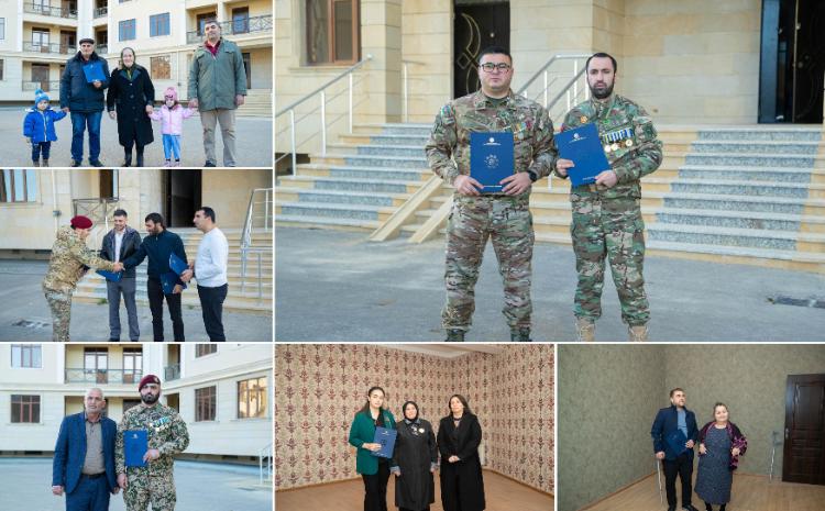 Şəhid ailələri və müharibə ilə əlaqədar əlilliyi olan şəxslər onlara təqdim edilən yeni mənzillərlə tanış olublar 