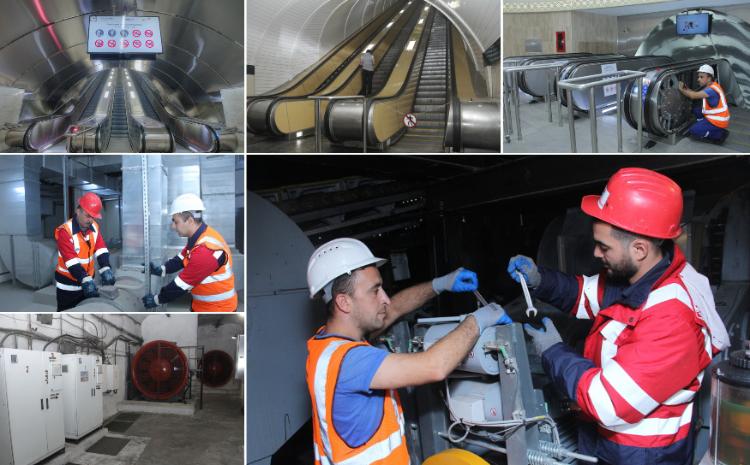 Yeni 12 havalandırma sistemi, 205 səsboğucu və 2 eskalatorda əsaslı təmir 