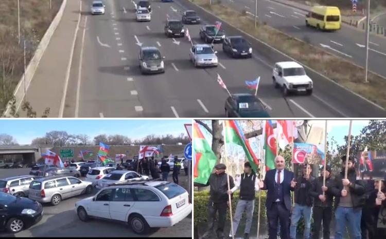 Tbilisidə Prezident İlham Əliyevə dəstək aksiyası keçirilib 
