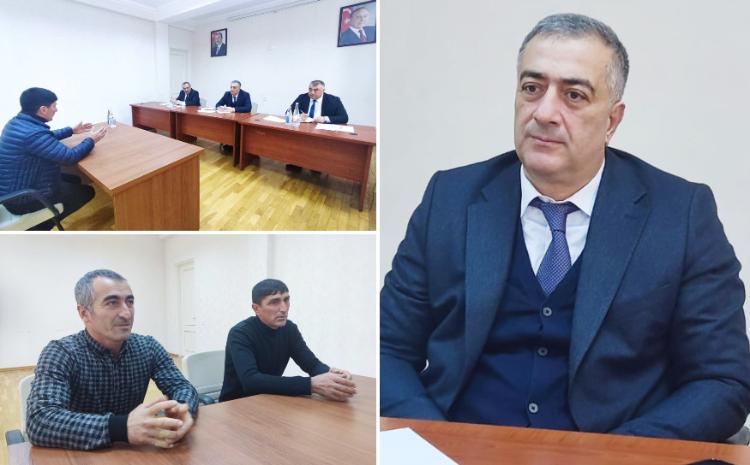 Kənd təsərrüfatı nazirinin müavini Elçin Zeynalov Oğuzda vətəndaşları qəbul edib 