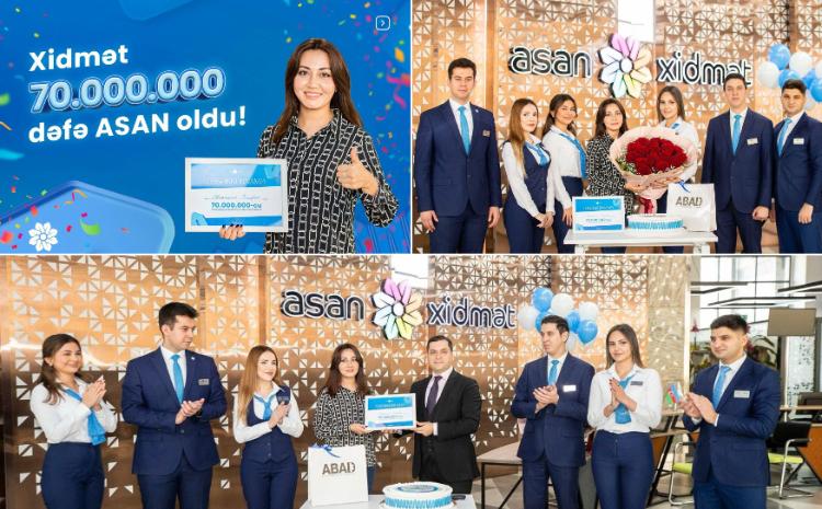 "ASAN xidmət"ə 70 milyonuncu müraciət qeydə alınıb 