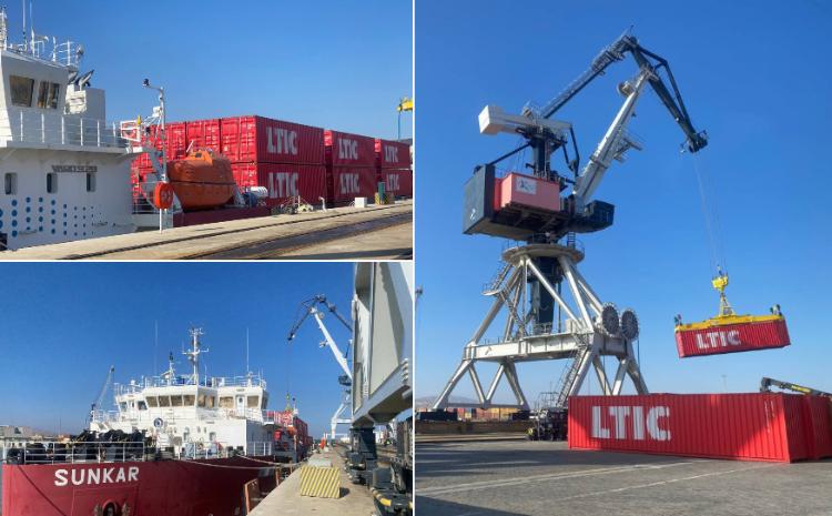 The next block train from China has arrived in the Port of Baku 