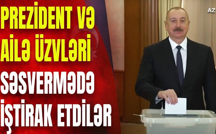 Prezident və ailə üzvləri Xankəndidə səs verdilər: Səsvermə prosesindən GÖRÜNTÜLƏR - VİDEO