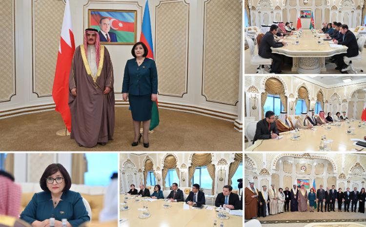 Chair of Milli Majlis Sahiba Gafarova in a Meeting with Speaker of Council of Representatives of Kingdom of Bahrain 