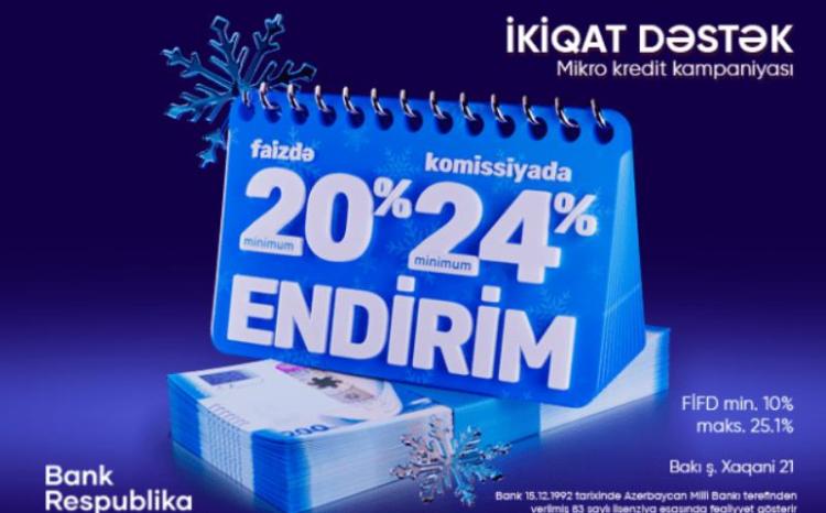 Bank Respublika mikro kredit kampaniyasının müddətini uzatdı 