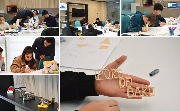 The lessons for the first group of the "Roboport" coding course organized in the Port of Baku continue successfully 