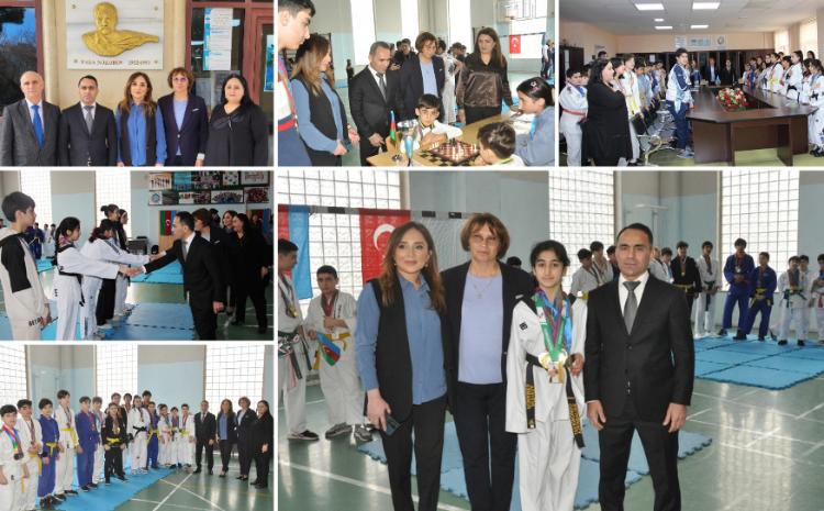 Olimpiya Çempionları 60 saylı Tam Orta Məktəbin idmançı yetirmələri ilə görüşdü 