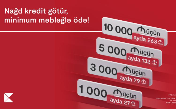 Kapital Bank offers new loan opportunity with minimum payment option 