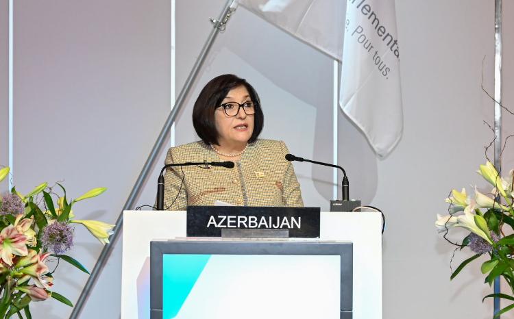 Сагиба Гафарова говорила на Ассамблее Межпарламентского Союза о проведении в Азербайджане COP-29 