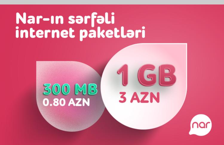 “Nar” hər kəsə sərfəli günlük internet paketlərini təqdim edir 