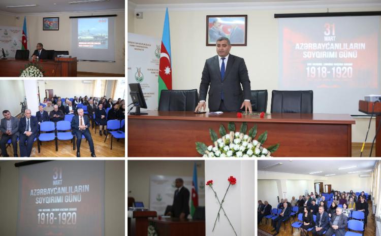 31 mart - Azərbaycanlıların Soyqırımı Gününə həsr olunmuş tədbir keçirilib 